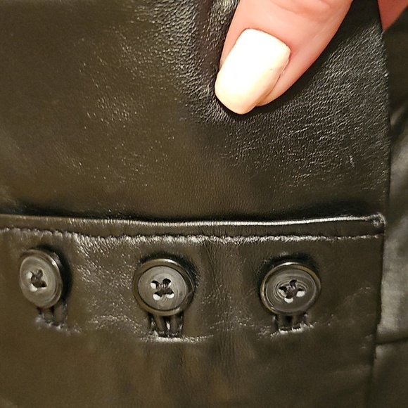 Alfani Bikercore Matrix Whimsigoth Black Buttery Leather Jacket XL - Picture 11 of 12